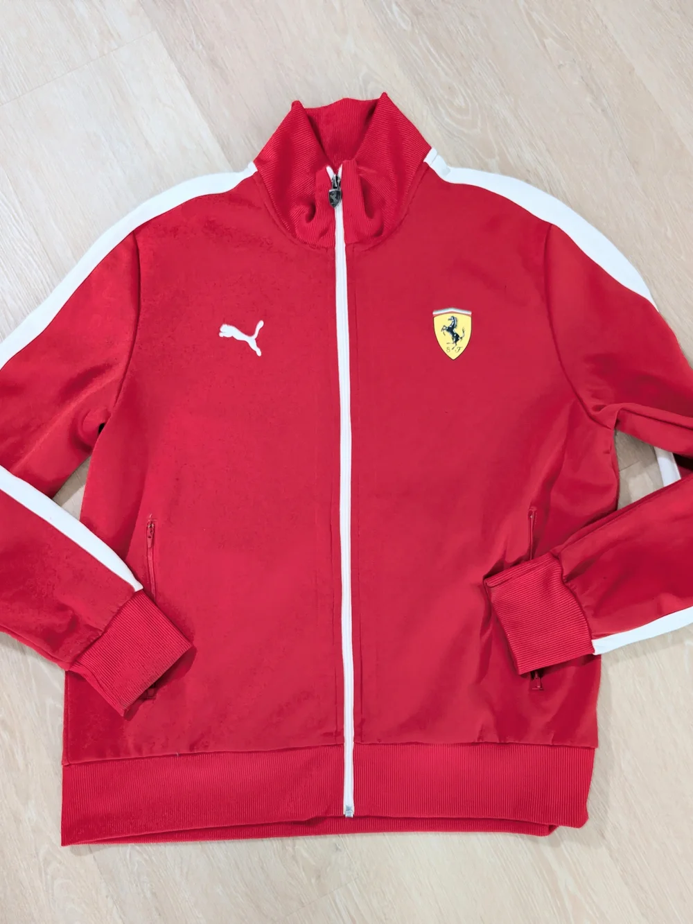Ferrari F1 Puma Official Full Zip Track Jacket Red/White Stripe Size XL